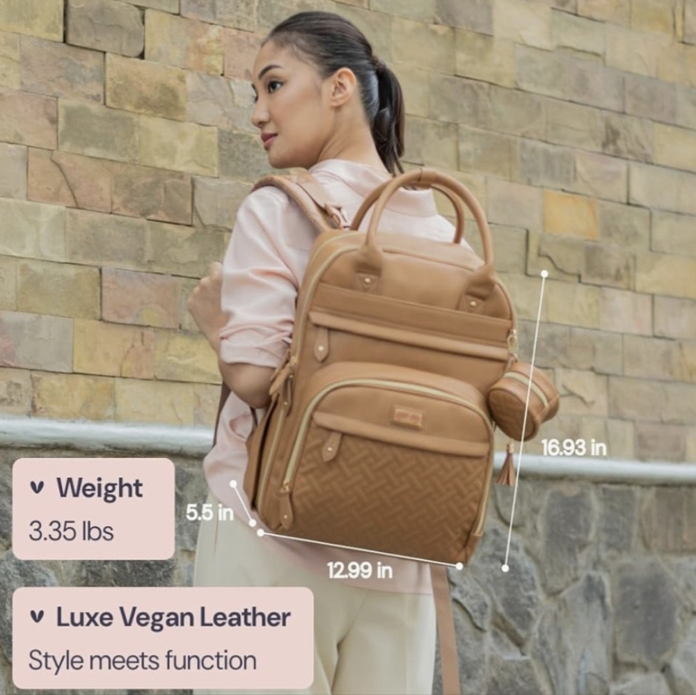 BabbleRoo‎ Vegan Leather Diaper Bag Backpack